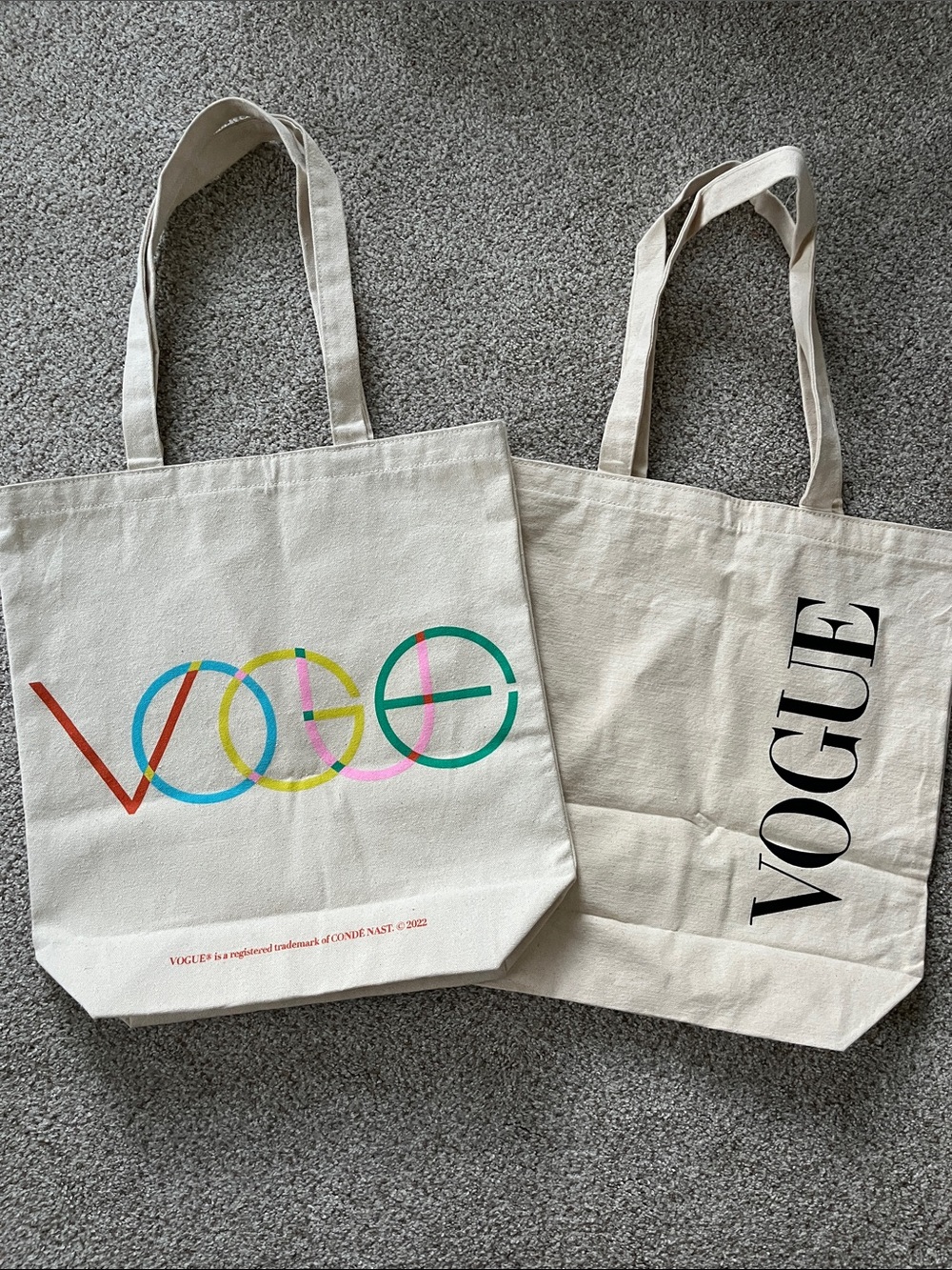Vogue Natural Canvas Tote with Black Logo